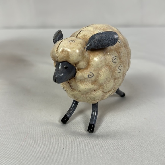 Large and Small Lamb Sheep Metal Home Decor Figurine Statue set of two - Picture 8 of 13